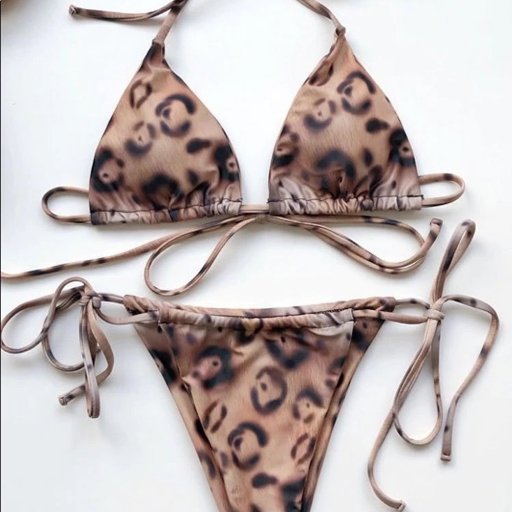 Leopard Print Triangle Bikini - BRAND NEW (boutique)